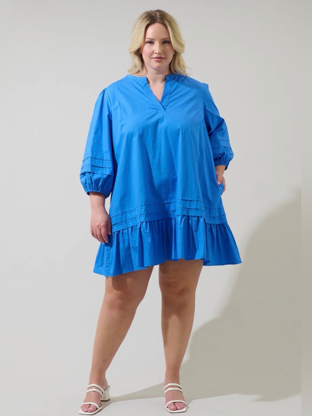Sugarlips Velma Ruffle Shift Dress Curve/Plus Size